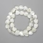 Heart-shaped mother-of-pearl beads, diameter 11.5–12×13 mm, length about 40 cm on thread