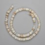 Scapharca shell rondelle beads, 6x1mm, 39 cm strand on beading thread