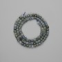 Indigolite Tourmaline Beads, Faceted Cube 4x4 mm on Thread, 39 cm Length