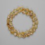 Citrine beads, faceted diamond-shaped 8×7 mm ±, seed beads 3 mm ±, length 37 cm ± on thread