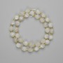Belomorite Beads, Faceted Diamond Shape 8x7 mm, Seed Beads 3 mm, Length 36 cm on Thread