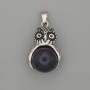 Owl Pendant with Aventurine Night Cairo, silver-toned metal, 30×20 mm, length 37 mm