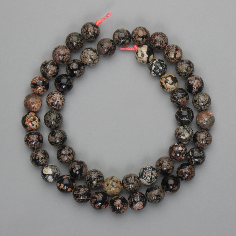 Obsidian Beads, Smooth Round 7.5 mm, on Thread