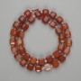 Faceted Agate Cube Beads, 8x8 mm, 3 mm seed beads, length 37 cm, on thread