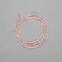 Beads, rose opal, faceted rondelles 3x2mm, 39 cm strand
