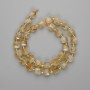 Citrine Beads, Faceted Cube 8–9 mm +/-; Seed Beads 3 mm +/-; Length 38 cm +/- on Thread