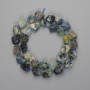 Blue tourmaline beads, unpolished stones, 9–12×8–11 mm, length 41 cm