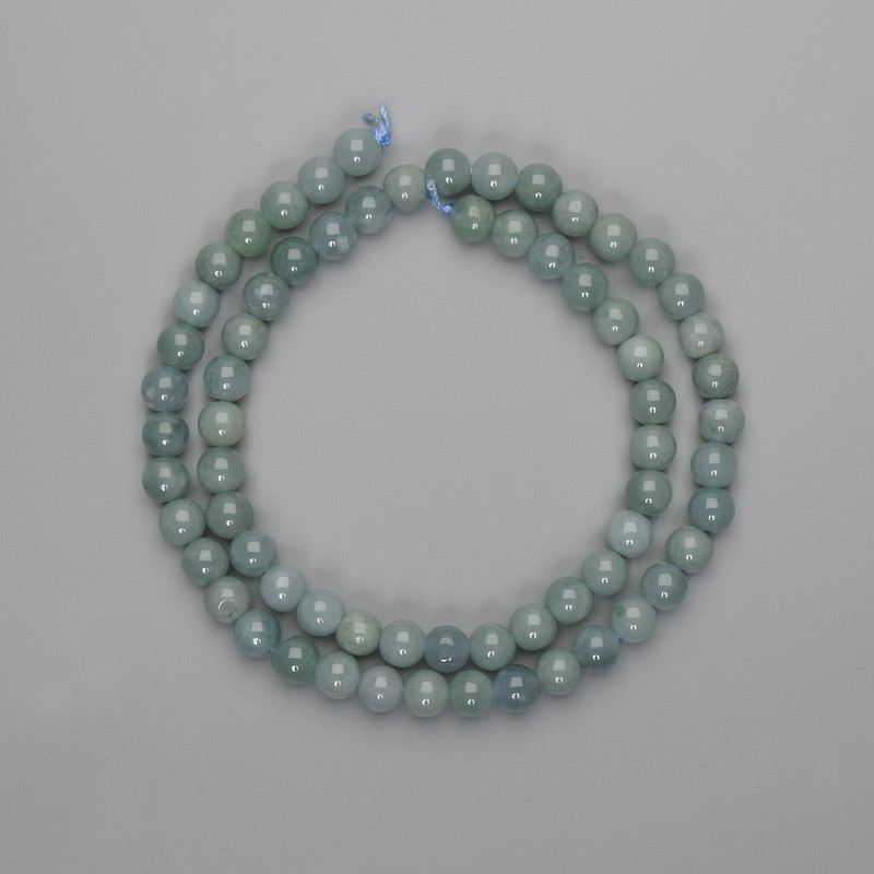 Jadeite Beads, Smooth Round 6mm +-, Length 38cm +-