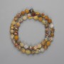 Coral beads faceted 8x7 mm ±, 38 cm length