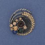 Accent Brooch with Crystals, Silver-Toned Metal, 32×36 mm+