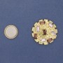 Accent Magnetic Brooch with Colored Rhinestones, Gold-Tone Metal, 40mm+