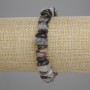 Rutilated Quartz Bracelet with Hair-like Rutile Quartz Chips, 8–11×3–4 mm, 5 mm, Length 18 cm ± Stretch
