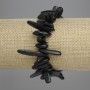 Bracelet with obsidian chips 'Needle', diameter 10–20×3–5 mm, length 18 cm, stretch