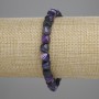 Purple Agate Bracelet with Faceted Cube Beads 7×7 mm, length approx. 18 cm, stretch