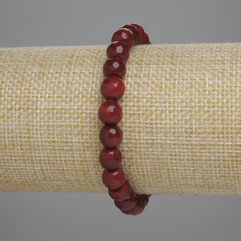 Tourmaline Faceted Bead Bracelet 7.5 mm, 18 cm Stretch