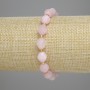 Pink Quartz Bracelet with Faceted Beads, 10×8 mm ±, Seed Beads 3 mm ±, Length 18 cm ±, Stretch