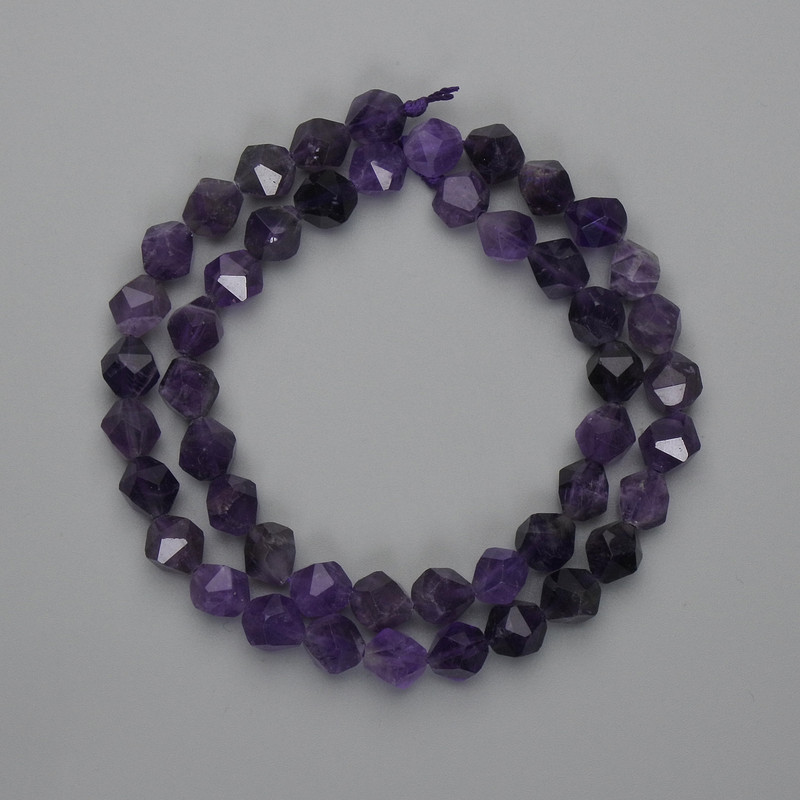Amethyst Faceted Beads 8x7mm, 39 cm ± on Thread