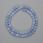 Aquamarine Beads, Smooth Round 6mm ±, 38 cm Length, on Thread