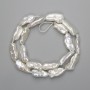 Baroque pearls on a strand with petrol shade, 20–26×9–12 mm, length 41 cm+