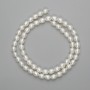 Natural river pearl beads 6–7×5–5.5 mm, 5 mm ±, length about 37 cm on a thread