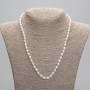 Necklace of natural freshwater pearls, 7.5–8×6 mm, length 45 cm ± 5 cm with extender chain