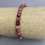 Rhodonite Bracelet with Faceted Cubes, 5×5 mm, length 18 cm ±, stretch