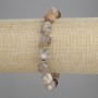 Fossilized Coral Bracelet with Faceted Beads, 10×9 mm, 3 mm seed beads, Stretch, 18 cm long