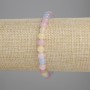 Morganite bracelet with smooth beads, 6 mm diameter, approx. 18 cm long, elastic stretch cord
