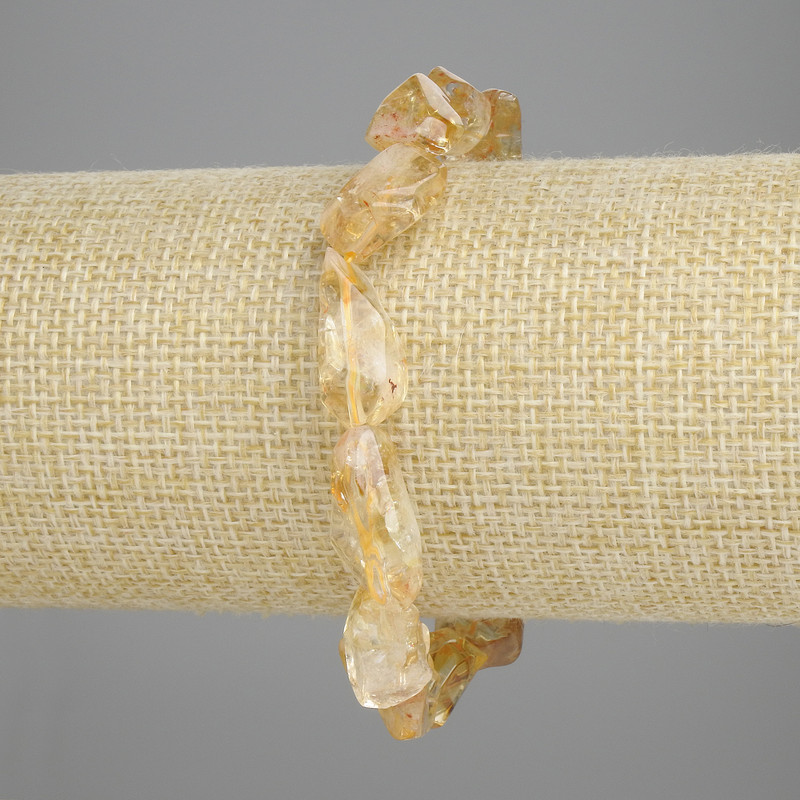Citrine bracelet with tumbled beads, bead size 14-16×8-11 mm ±, length 18 cm ±, stretch