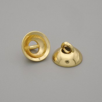 Price per 1 pc. Bead cap end for beads, gold-tone metal, 8x1 mm diameter ±, hole diameter 1.8 mm ±