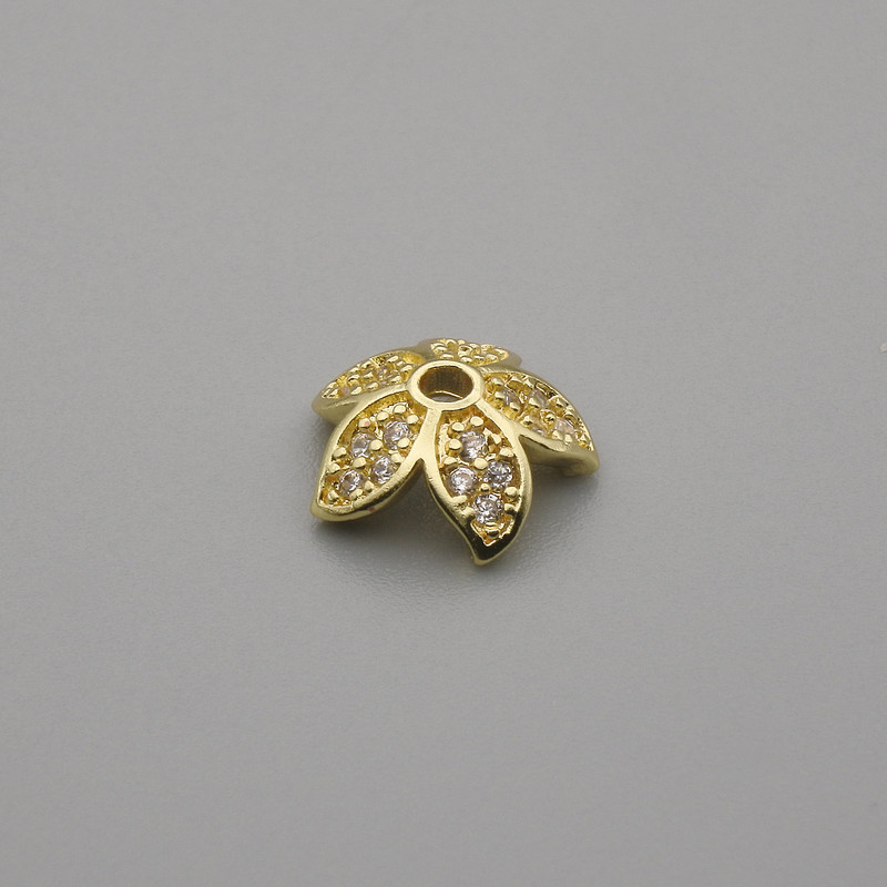 Price per 1 pc. Gold bead cap for beads, diameter 9×1 mm ±, hole diameter 2 mm+