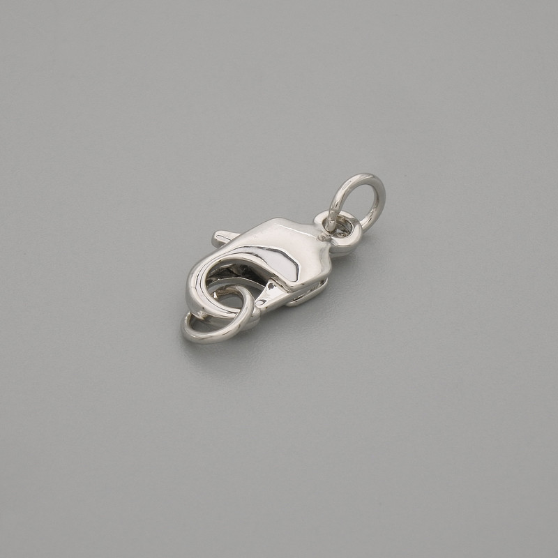 Price per 1 pc. Carabiner clasp, 12.5×5 mm, silver