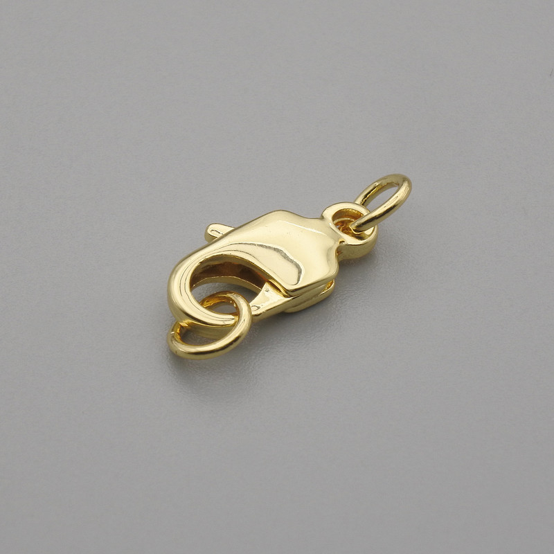 Price per 1 pc. Carabiner clasp, 12.5×5 mm, gold-tone