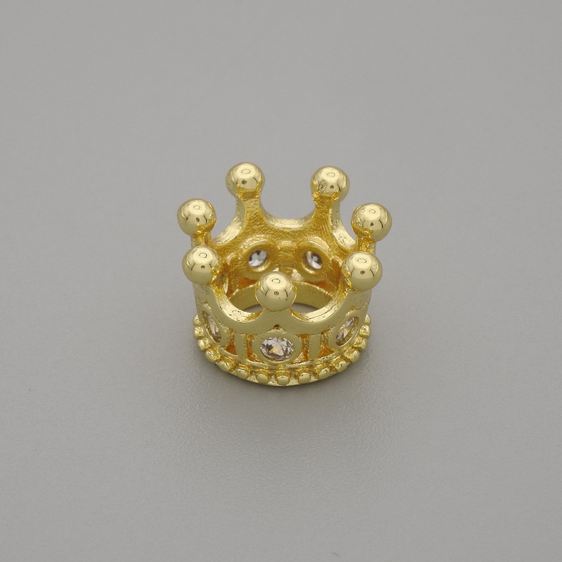 Pandora Crown Bead 8x7mm, hole diameter ~6mm, per 1 piece