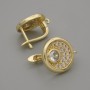 Gold-tone ear wires for earrings with rhinestones 15×13 mm — pair