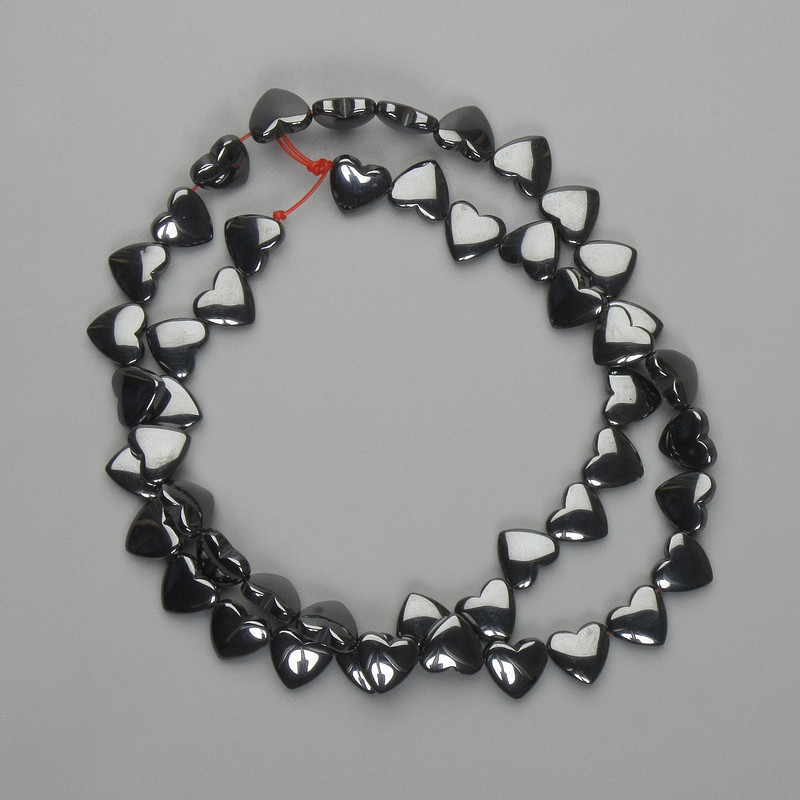 Hematite Heart Beads 8×8 mm, Length 40 cm±