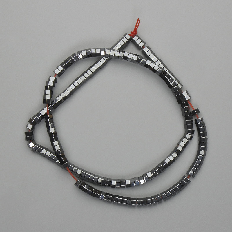 Hematite Faceted Rondelle Beads 4x2 mm, Length 39 cm+