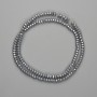 Hematite Beads, Faceted Rondelle 4x2 mm +/- Silver Color, Length 40 cm+