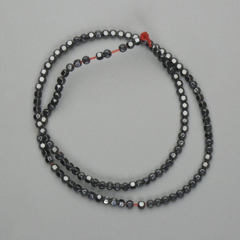 Hematite Beads Faceted 3x3 mm