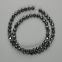 Hematite beads, faceted 6 mm, length 39 cm ± on thread