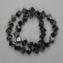 Hematite beads, cube-shaped with a through hole, 8x8 mm, length 40 cm