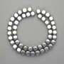 Hematite cube beads 7.5×7.5 mm - silver color, length 39 cm+