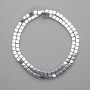 Hematite cube beads 4×4 mm +/- silver color, length 40 cm+