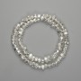Lava Beads with Silver Plating, Porous Tumbled Beads 6–8.5×4–5 mm, Length 39 cm