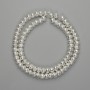 Lava Beads with Silver-Plated Metal Finish, Porous Rondelle 6x4.5 mm, Length 38 cm ±