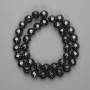 Faceted hematite beads round ball 10mm ±, length 38 cm+