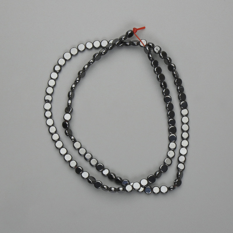 Hematite Coin Beads 4mm, 40 cm Strand