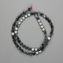 Hematite coin-shaped beads 6 mm, length 39 cm