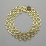 Hematite beads, gold color, round 9 mm, length 38 cm (+/-)