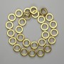 Hematite beads, gold color, round, 14 mm ±, length 38 cm ±